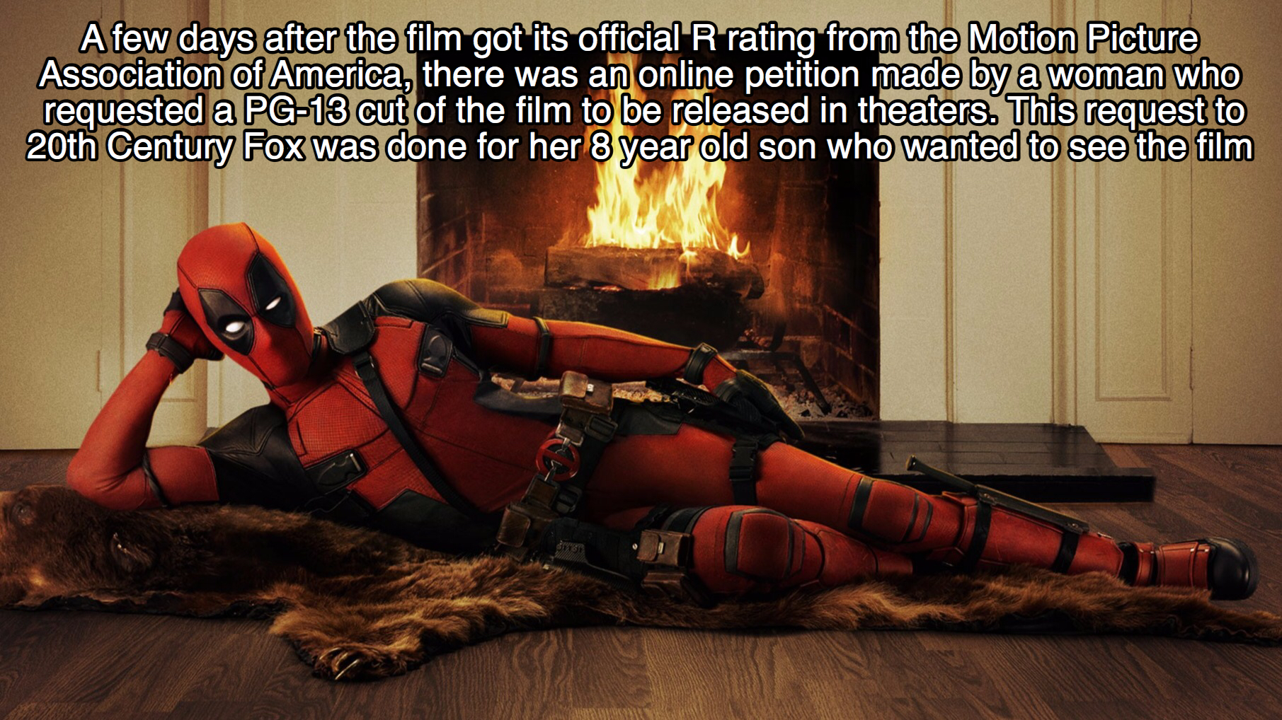 deadpool burt reynolds tribute - A few days after the film got its official R rating from the Motion Picture Association of America, there was an online petition made by a woman who requested a Pg13 cut of the film to be released in theaters. This request