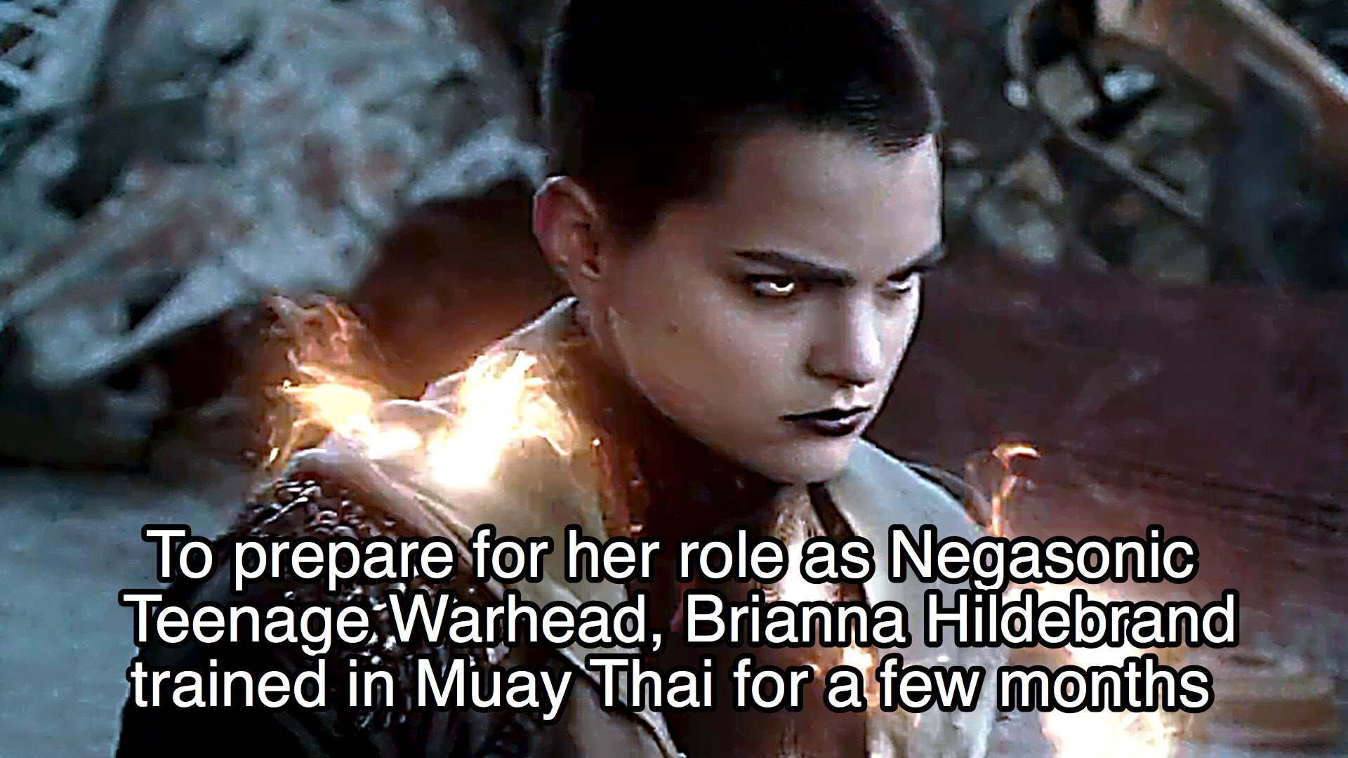 To prepare for her role as Negasonic Teenage Warhead, Brianna Hildebrand trained in Muay Thai for a few months