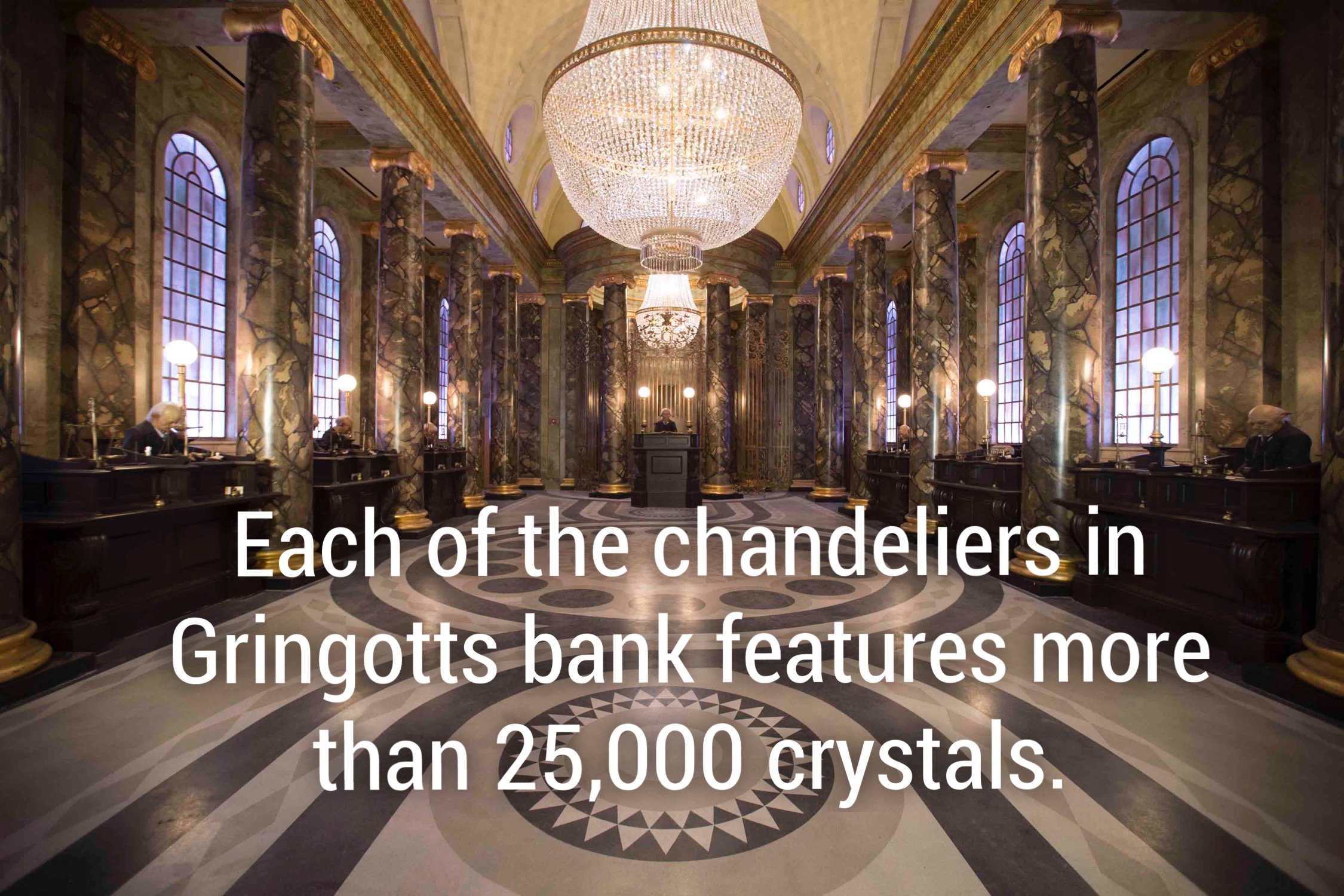 diagon alley wizarding world of harry potter - Iva Each of the chandeliers in Gringotts bank features more than 25,000 crystals.