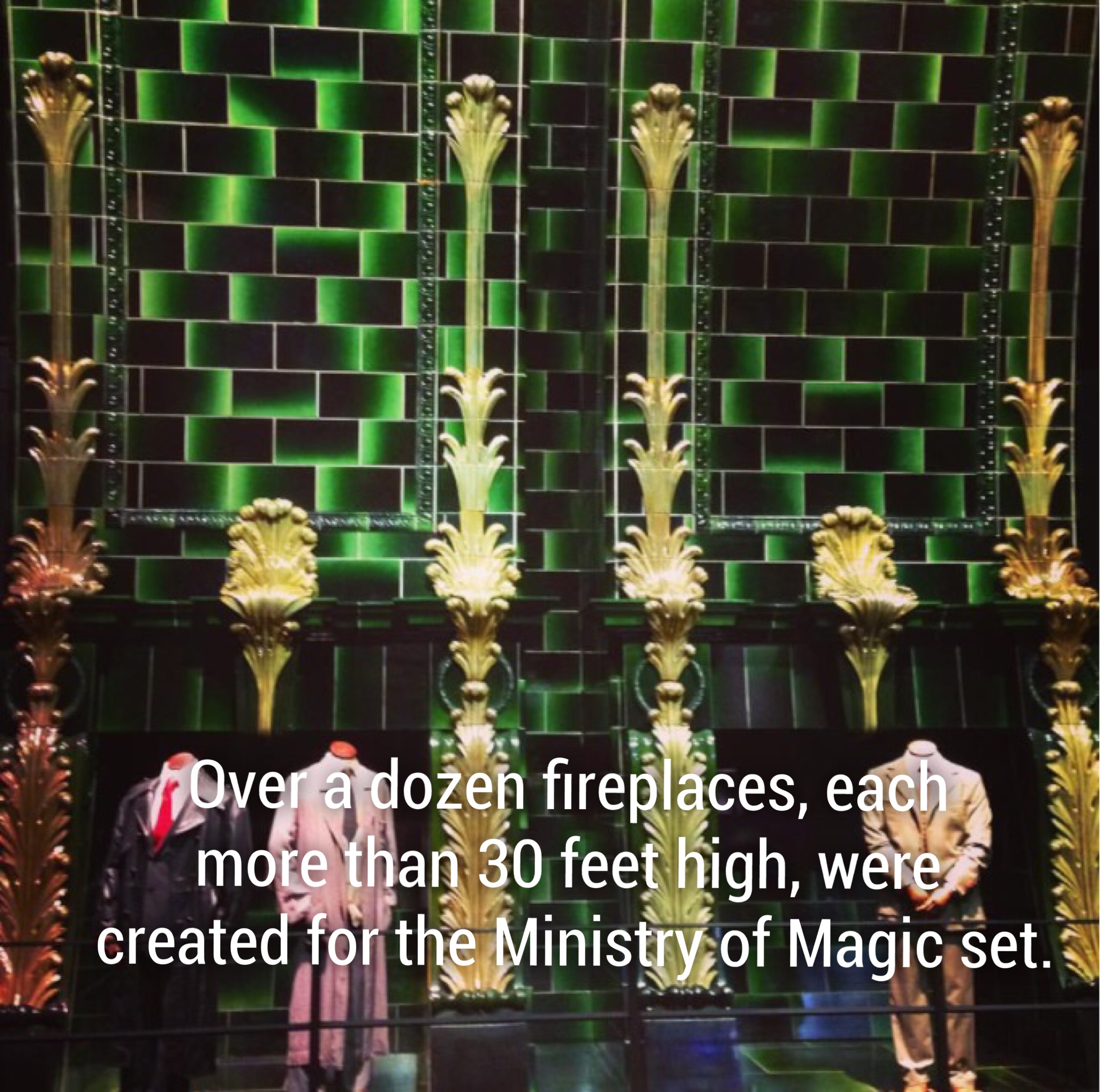 Warner Bros. Studio Tour London - doda hover a dozen fireplaces, each more than 30 feet high, were created for the Ministry of Magic set.