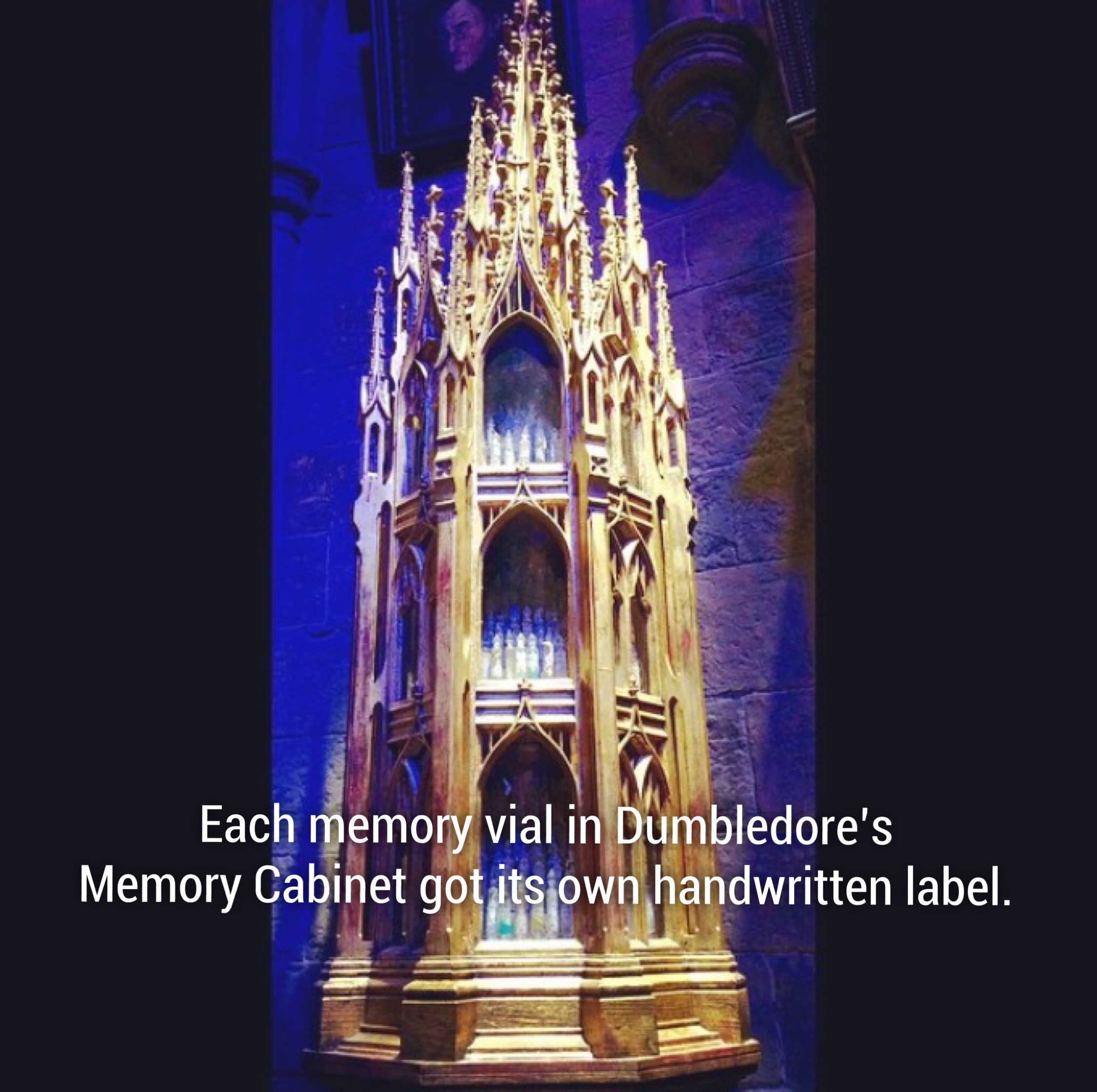 landmark - Each memory vial in Dumbledore's Memory Cabinet got its own handwritten label.