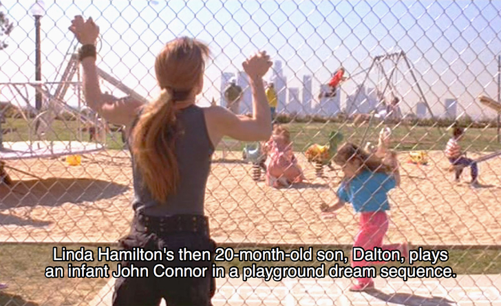 Terminator 2 fact about Sarah Connor's real son being in the movie