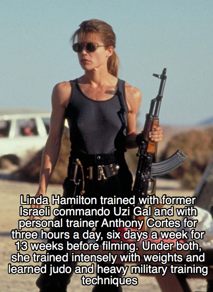 Terminator 2 fact about Sarah Connor's training for the film