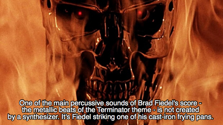 Terminator 2 fact about using kitchenware for sound effects