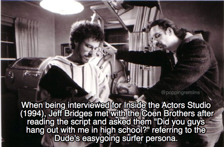 fun fact about Jeff Bridges interviewing for The Big Lebowski movie.