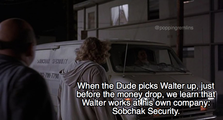 The Big Lebowski fun fact that Walter owns Sobchak Security