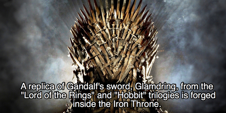game of thrones iron throne destroyed - A replica of Gandalf's sword, Glamdring, from the "Lord of the Rings" and "Hobbit" trilogies is forged inside the Iron Throne.