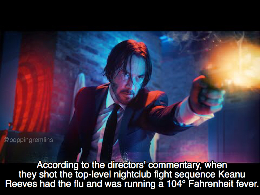 john wick red circle - According to the directors' commentary, when they shot the toplevel nightclub fight sequence Keanu Reeves had the flu and was running a 104 Fahrenheit fever.