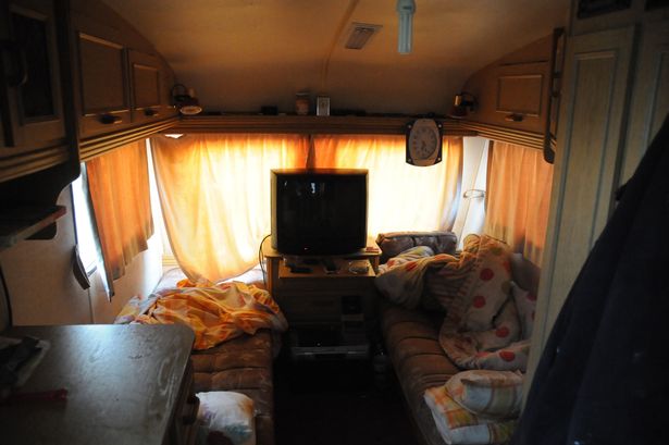 Inside of a caravan occupied by one of the workers at a travellers site