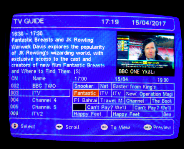 Hotel TV Listings Fail