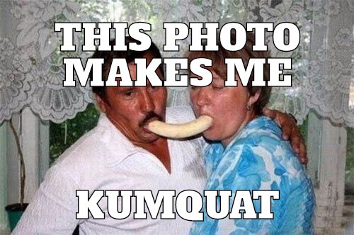This photo makes me kumquat. Get it?