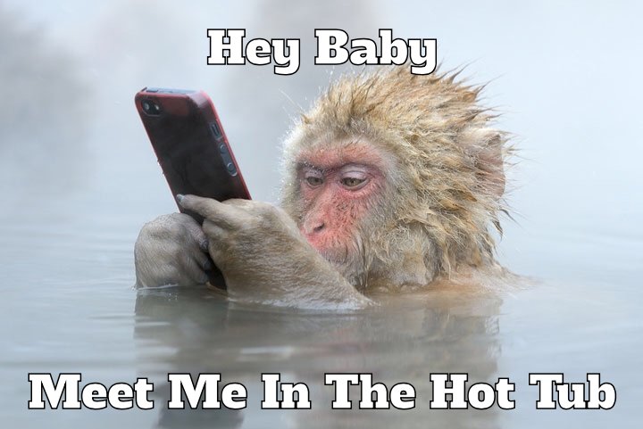 When you text your girl for some hot tub time.