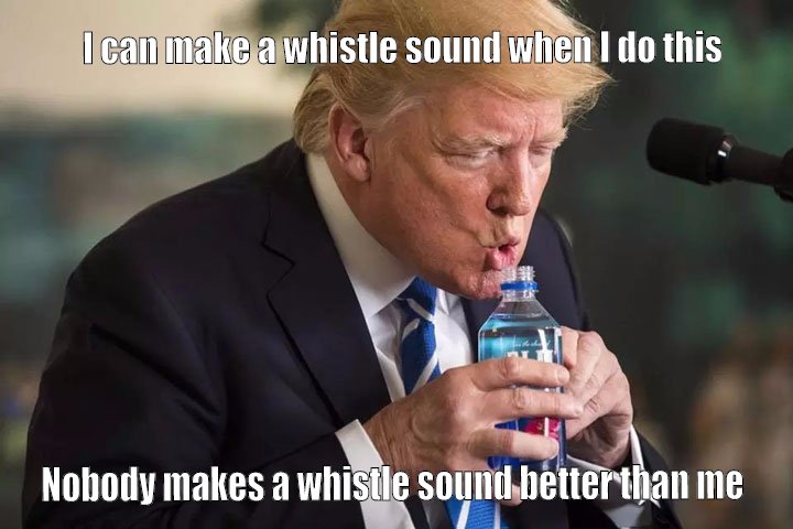 Trust me. Best. Ever. Whistle. Sound. Whistlefeve. Bigly.