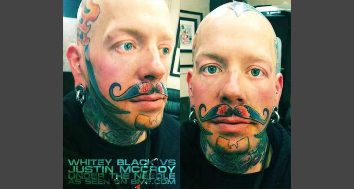 oldskool mustache tattoo - Ition Whitey Black Vs Unsee The Nelerle Justin Mccroy