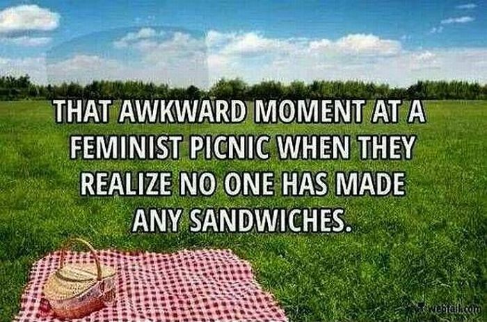 make a sandwich meme feminist - That Awkward Moment At A Feminist Picnic When They Realize No One Has Made Any Sandwiches. talk.com