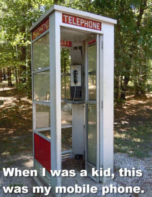 Phone booth meme of how that was your phone when you were a kid