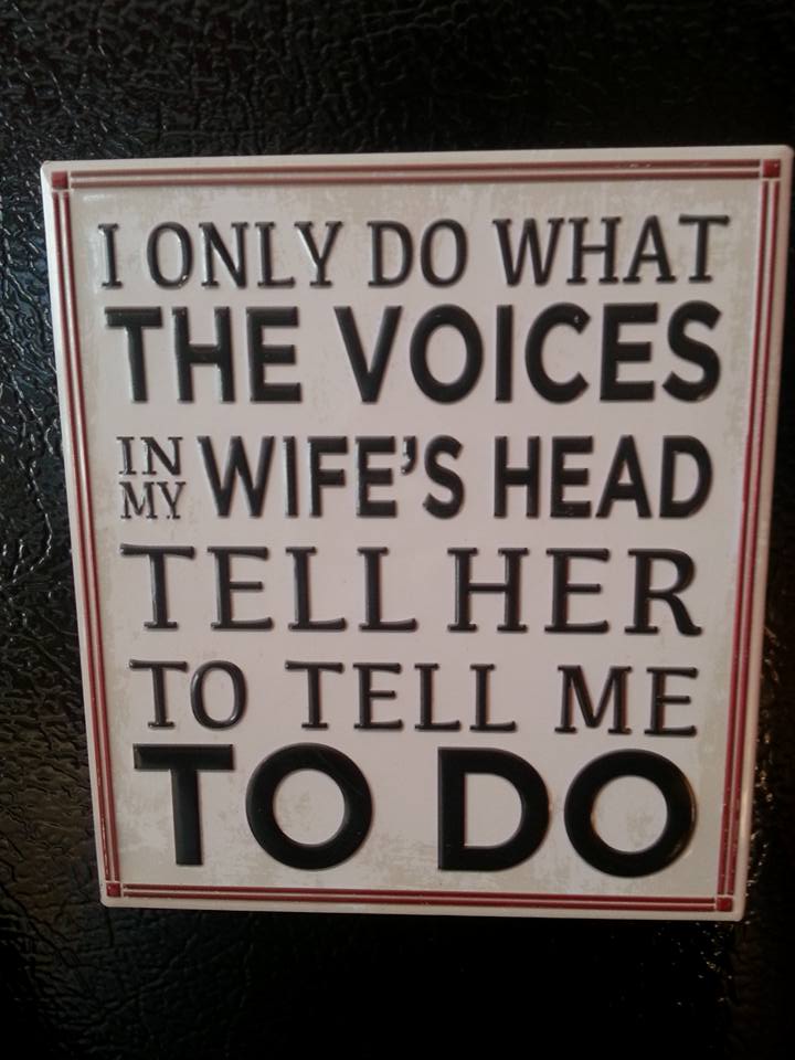signage - I Only Do What The Voices In Wife'S Head Tell Her To Tell Me To Do