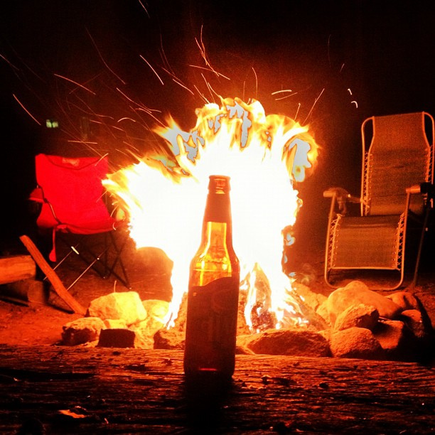 beer and bond fire