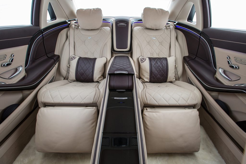 Back seat of a Mercedes Maybach S 600