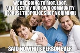 white people memes - We Are Going To Riot, Loot, And Destroy Our Own Community Because The Police Shot A Criminal Said No White Person Ever
