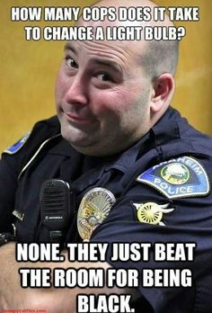 many cops does it take to change - How Many Cops Does It Take To Change A Light Bulb? Van None. They Just Beat The Room For Being Black.