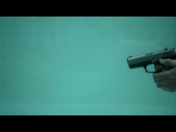 slow motion gun under water