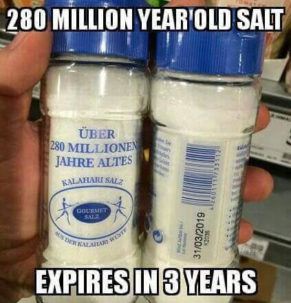 200 million year old salt expires in 3 years