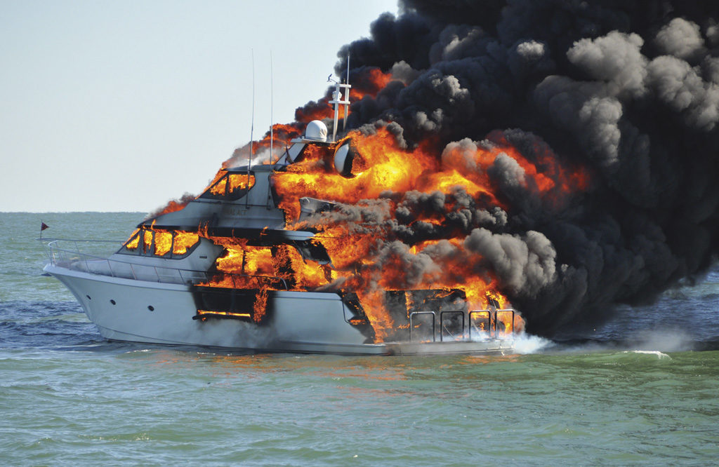 cool pic of a boat on fire