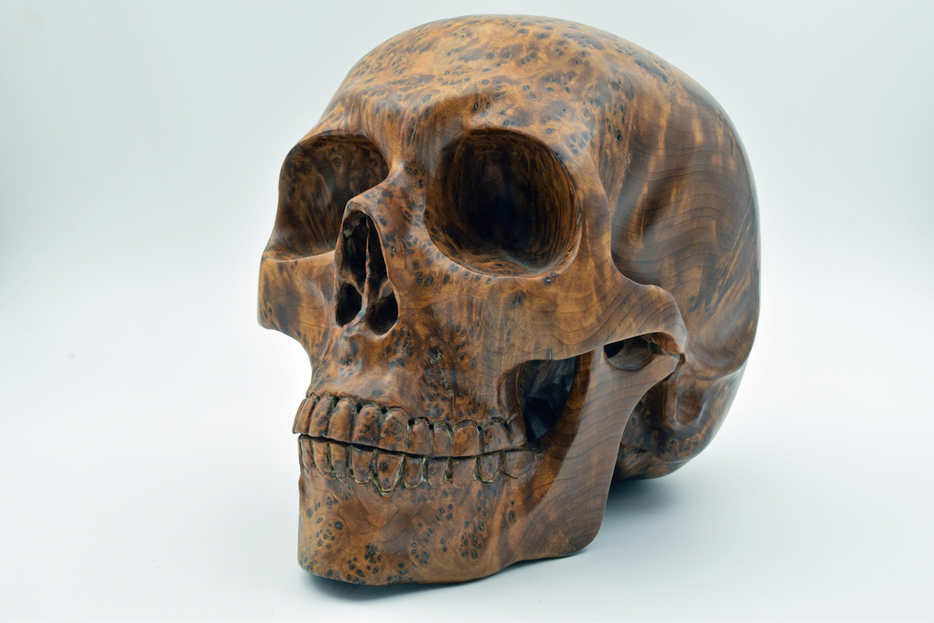 wooden skull