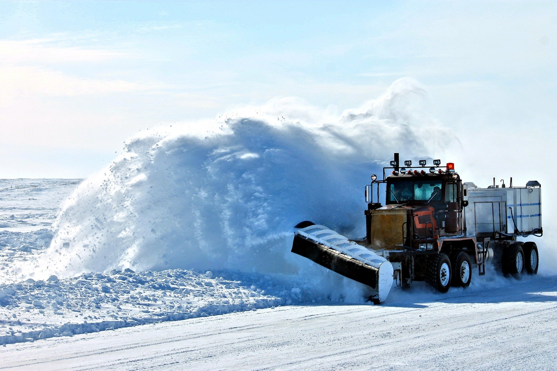 cool picture of a snow plow in action