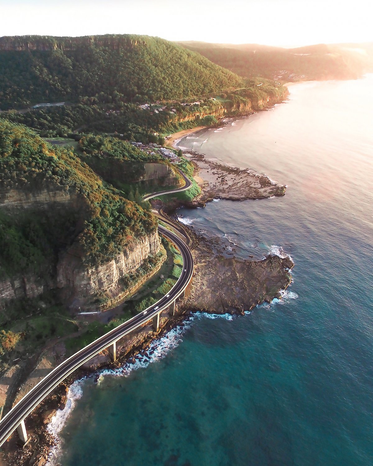 sea cliff bridge drone
