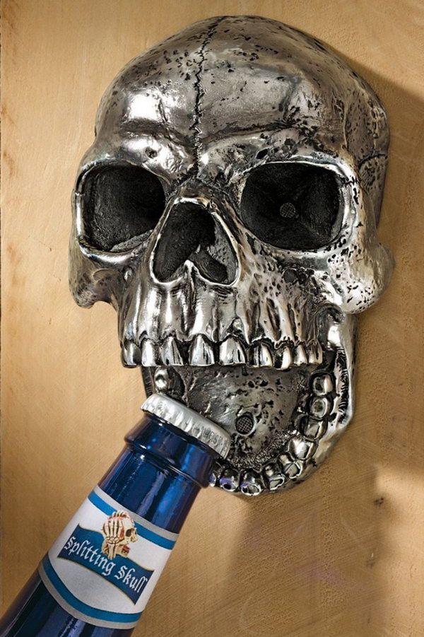 wall mounted skull bottle opener - Splitting Skull