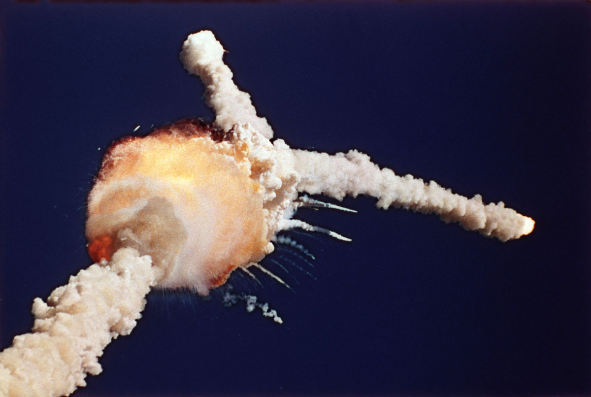 The space shuttle Challenger exploded. Very sad day.