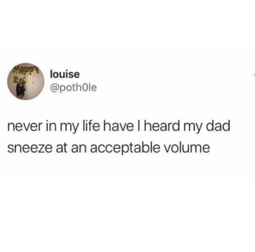 steven good evening meme - App louise never in my life have heard my dad sneeze at an acceptable volume