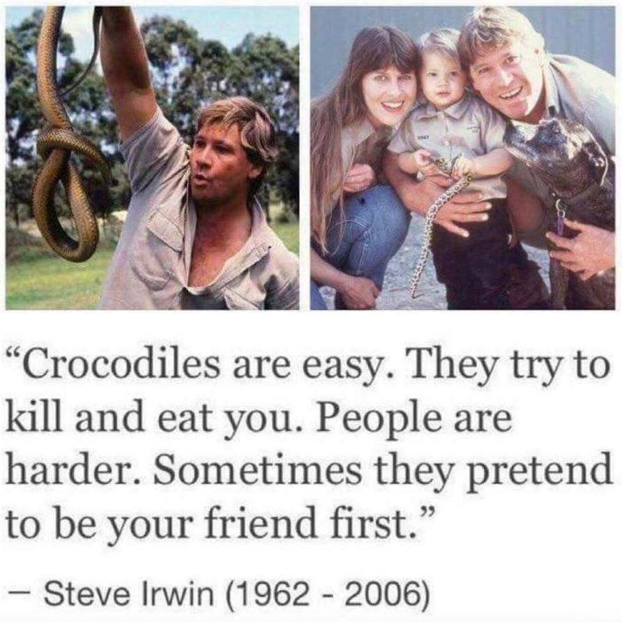 carlos 4chan - "Crocodiles are easy. They try to kill and eat you. People are harder. Sometimes they pretend to be your friend first. Steve Irwin 19622006