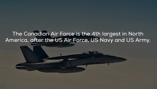 air force - The Canadian Air Force is the 4th largest in North America, after the Us Air Force, Us Navy and Us Army.