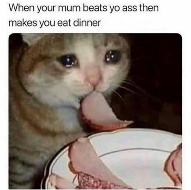 Joke - When your mum beats yo ass then makes you eat dinner