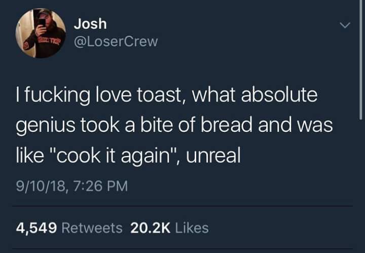 random pics - jessica price arena net - Josh I fucking love toast, what absolute genius took a bite of bread and was