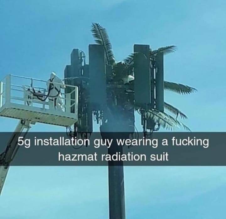 sky - 5g installation guy wearing a fucking hazmat radiation suit