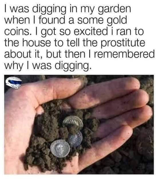 1 peter 3 3 4 - I was digging in my garden when I found a some gold coins. I got so excited i ran to the house to tell the prostitute about it, but then I remembered why I was digging.