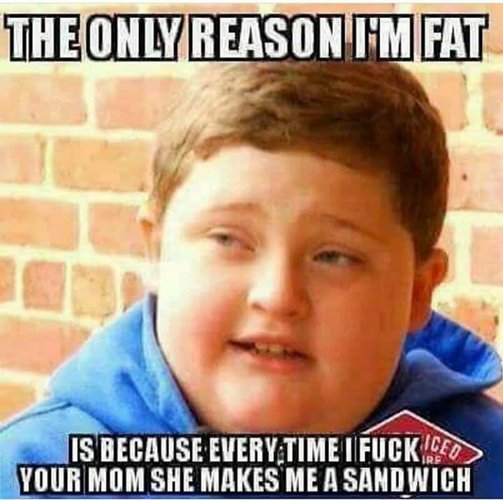 dank fat kid memes - The Only Reason I'M Fat Is Because Every Time Ifucked Your Mom She Makes Me A Sandwich