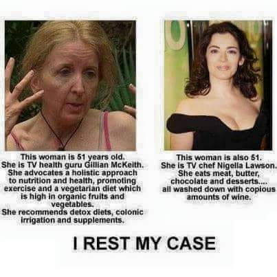 nigella lawson vs gillian mckeith - This woman is 51 years old. She is Tv health guru Gillian McKelth. She advocates a holistic approach to nutrition and health, promoting exercise and a vegetarian diet which is high in organic fruits and vegetables She r