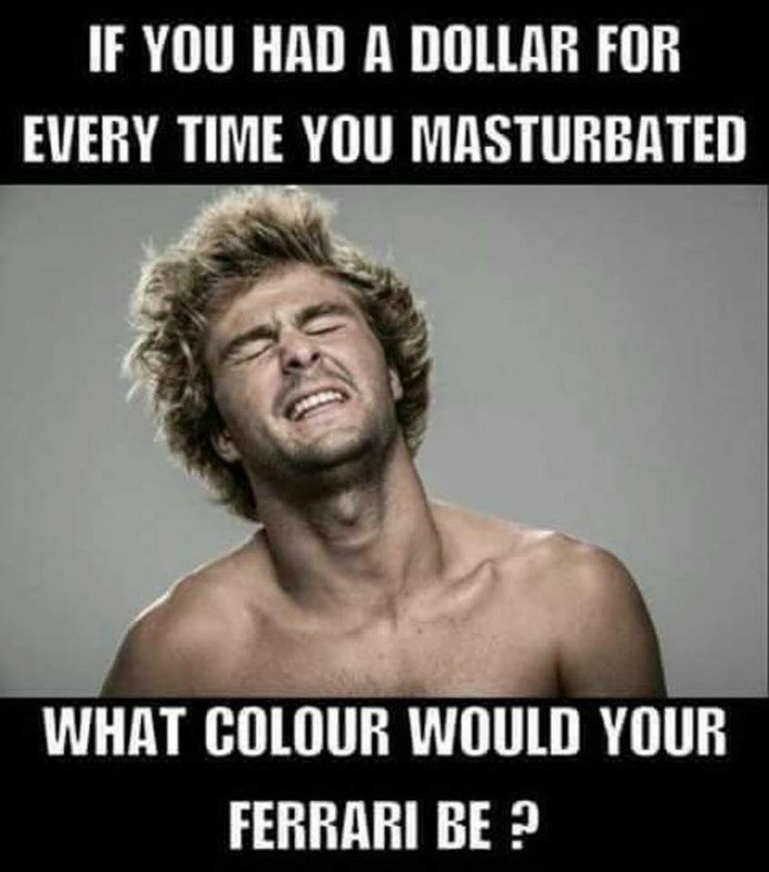 memes masturbation - If You Had A Dollar For Every Time You Masturbated What Colour Would Your Ferrari Be?
