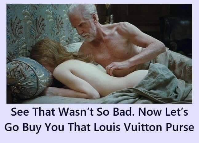 photo caption - See That Wasn't So Bad. Now Let's Go Buy You That Louis Vuitton Purse