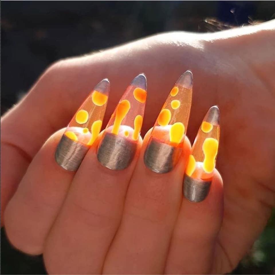orange lava lamp fingernails