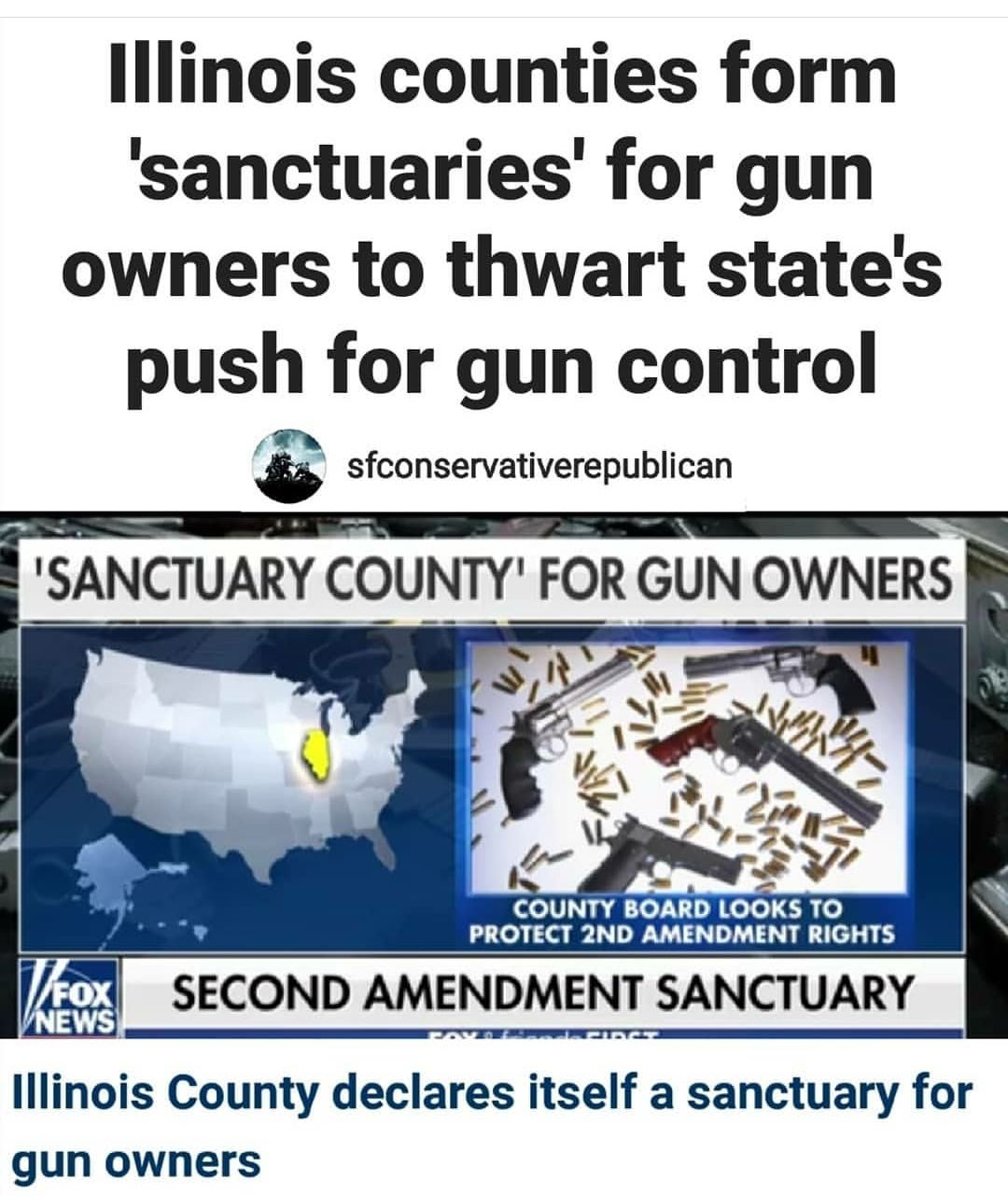 material - Illinois counties form 'sanctuaries' for gun owners to thwart state's push for gun control sfcon sfconservativerepublican 'Sanctuary County' For Gun Owners County Board Looks To Protect 2ND Amendment Rights Veox Second Amendment Sanctuary Illin