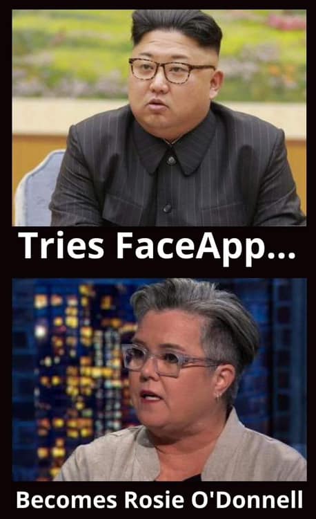 credit - Tries FaceApp... Becomes Rosie O'Donnell