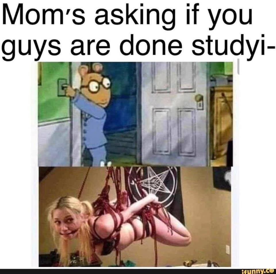cartoon - Mom's asking if you guys are done studyi ifunny.co