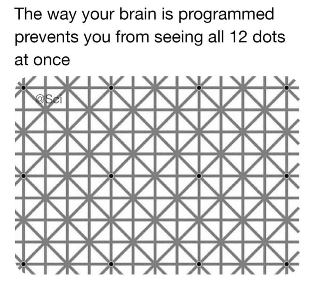 oakland bay bridge - The way your brain is programmed prevents you from seeing all 12 dots at once