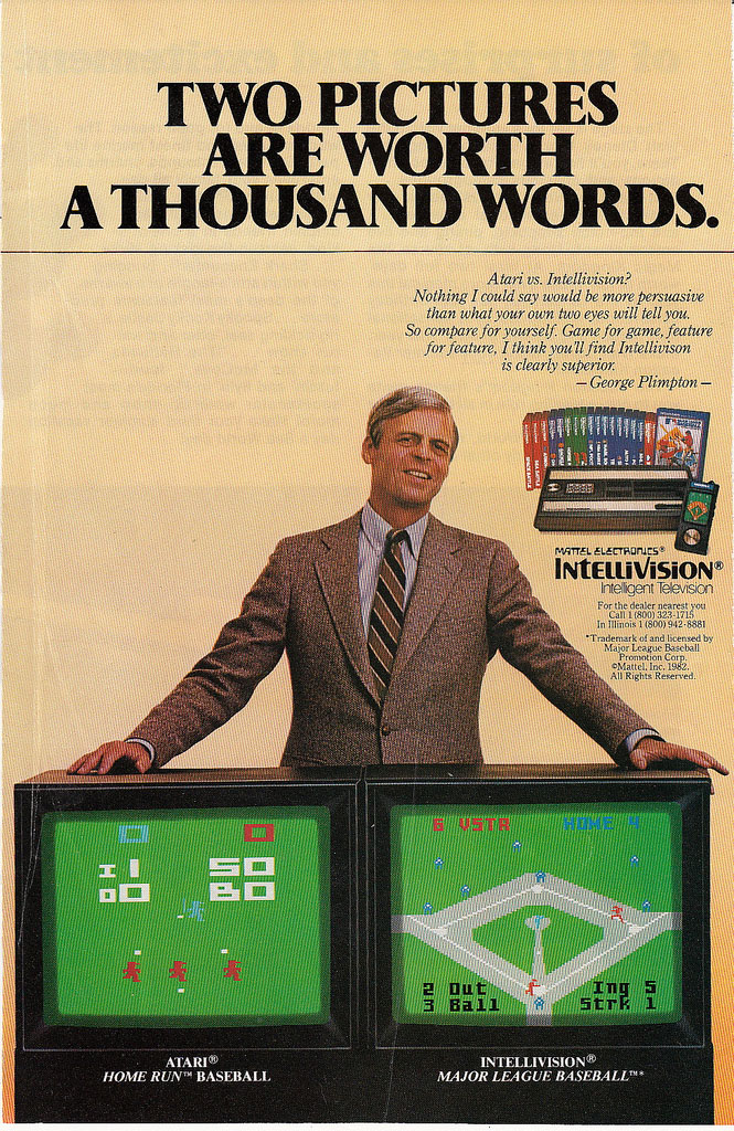 intellivision vs atari - Two Pictures Are Worth A Thousand Words. Atari vs. Intellivision? Nothing I could say would be more persuasive than what your own two eyes will tell you. So compare for yourself. Game for game, feature for feature, I think you'll 